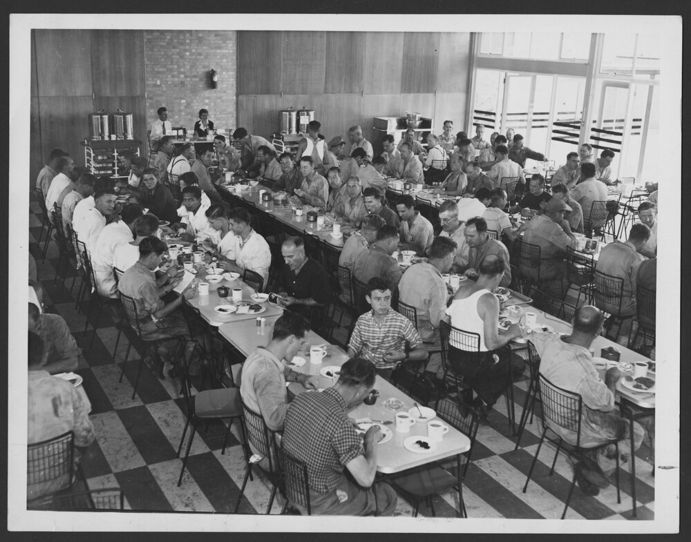 Photographs of Clyde Refinery entrance, administrative and staff amenities buildings, 1960s [3 of many]