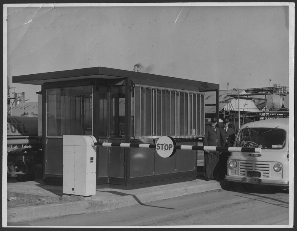 Photographs of Clyde Refinery entrance, administrative and staff amenities buildings, 1960s [6 of many]