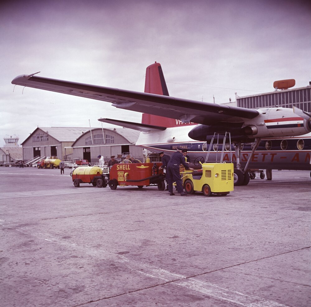 Fokker F27 Friendship being refuelled with Shell equipment