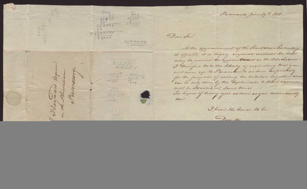Letter M S Kreisten, Paramaribo to I Hayward,  Pieterszorg, Surinam