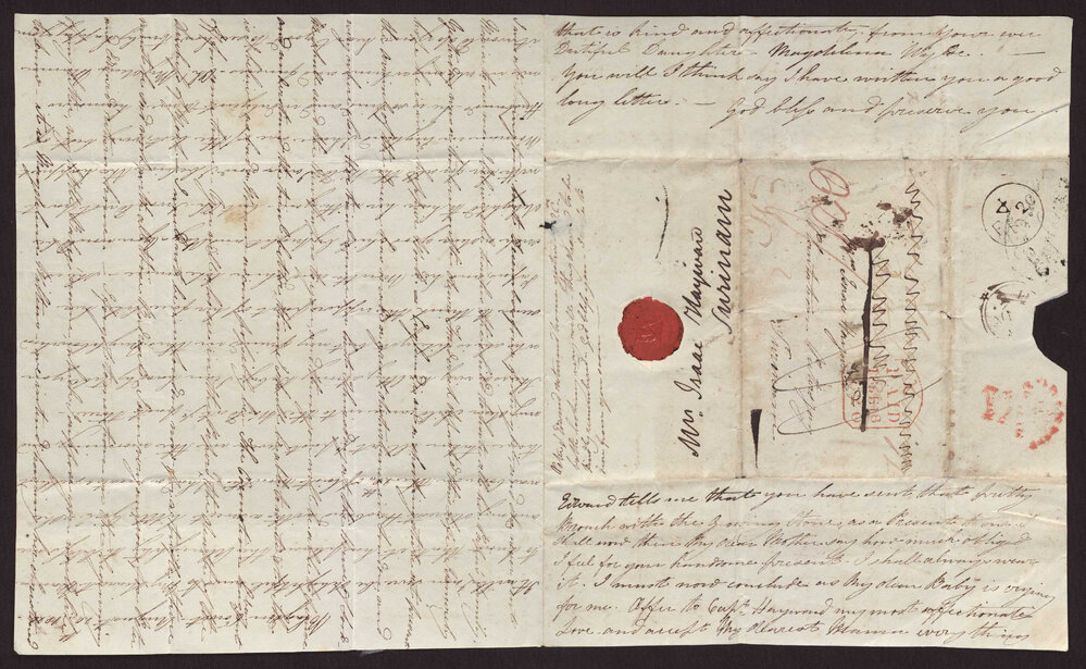 Letter Magdelina Wylde, England to Mrs Isaac Hayward, Surinam