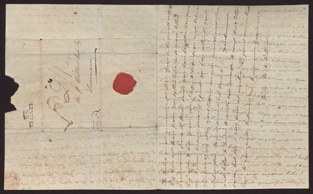 Letter M A  Wiltens to M P W A, Surinam, 4 October 1821