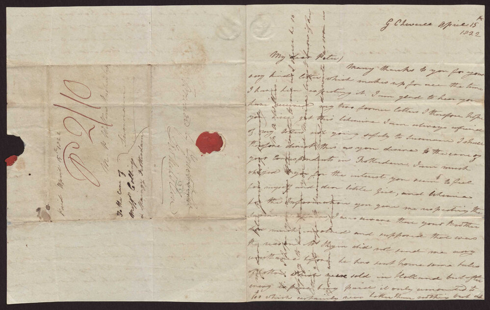 Letter M A Wiltens to M P W A, Surinam