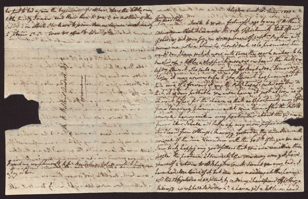 Letter Edward Wylde to M P W A, Surinam, 10 May 1822