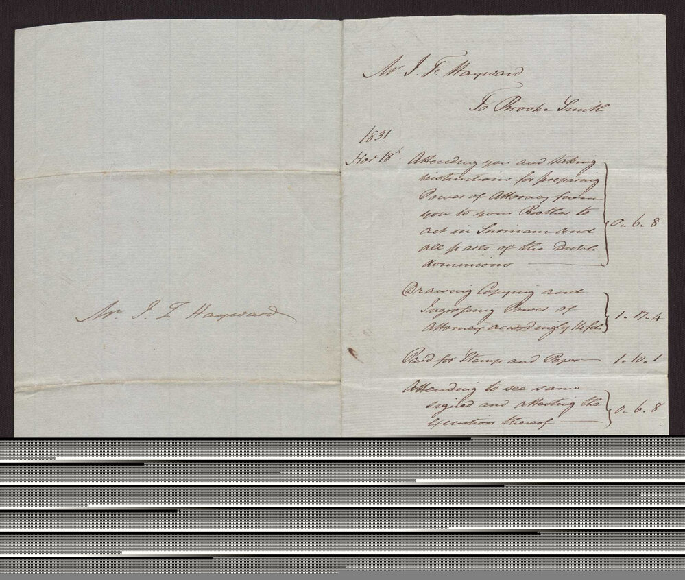 Lawyers account to JF Hayward