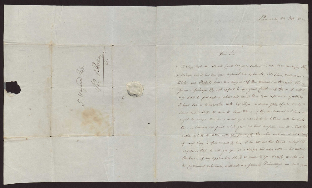 Letter David Presburg to Isaac Hayward, Surinam, 22 July 1832