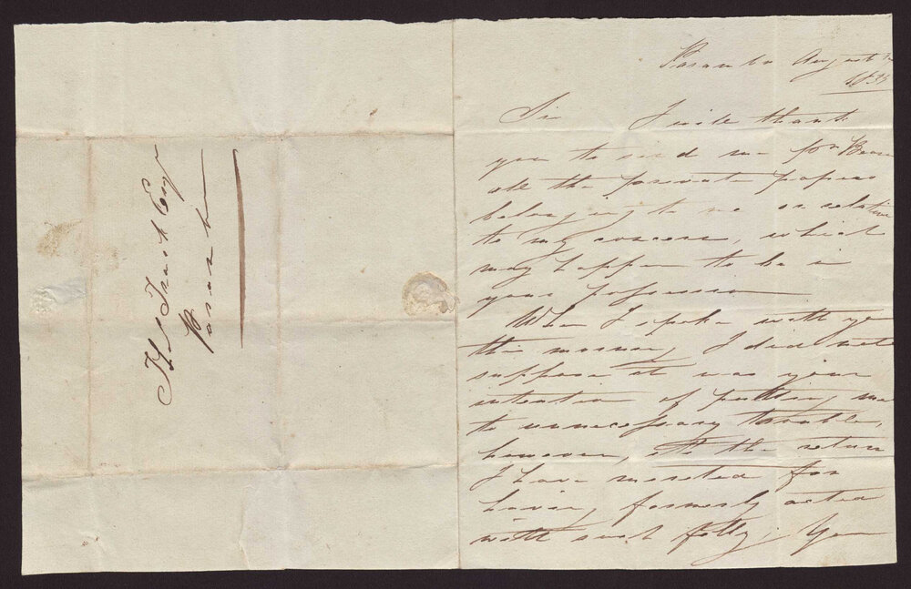 Letter Isaac J T Hayward to Thos Trask, Paramaribo