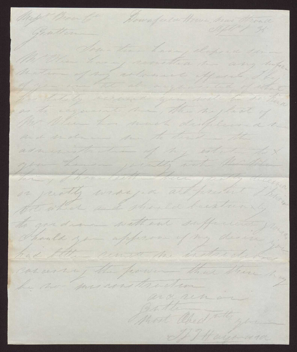 Letter  I J T Hayward, Stroud to Broen and Co, 8 September 1835
