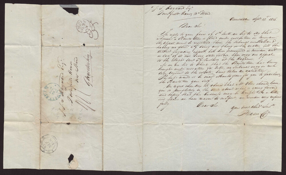 Letter Broen and Co to  I J T Hayward, Stroud, 27 September 1836