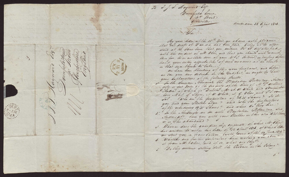 Letter Broen and Co to  I J T Hayward, Stroud, 28 April 1836
