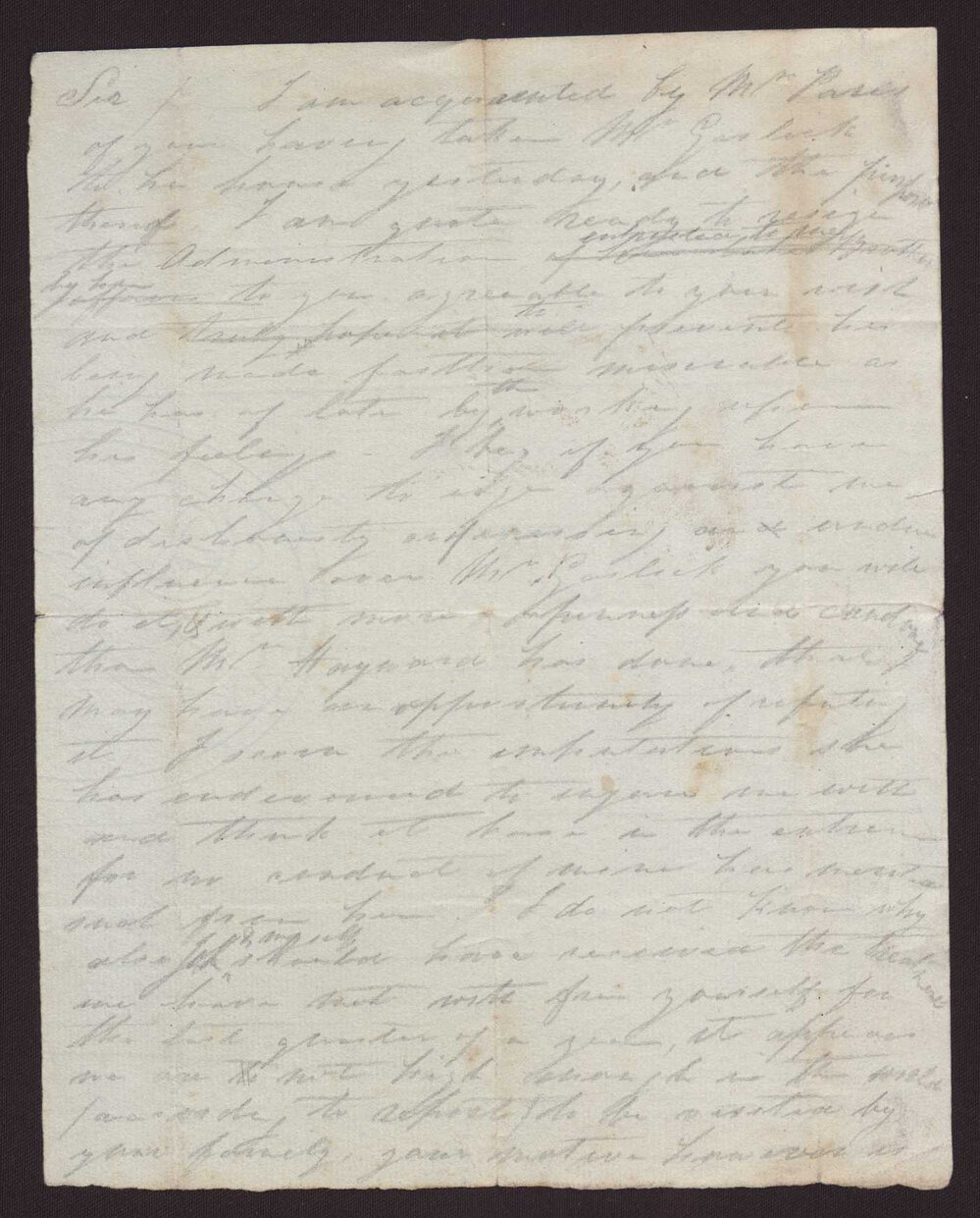 Draft of letter to unknown male