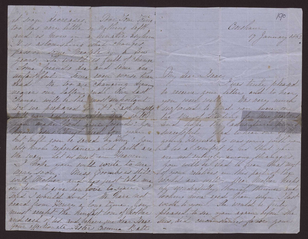 Emma Balt, Corsham, Wiltshire, England to brother Isaac Hayward