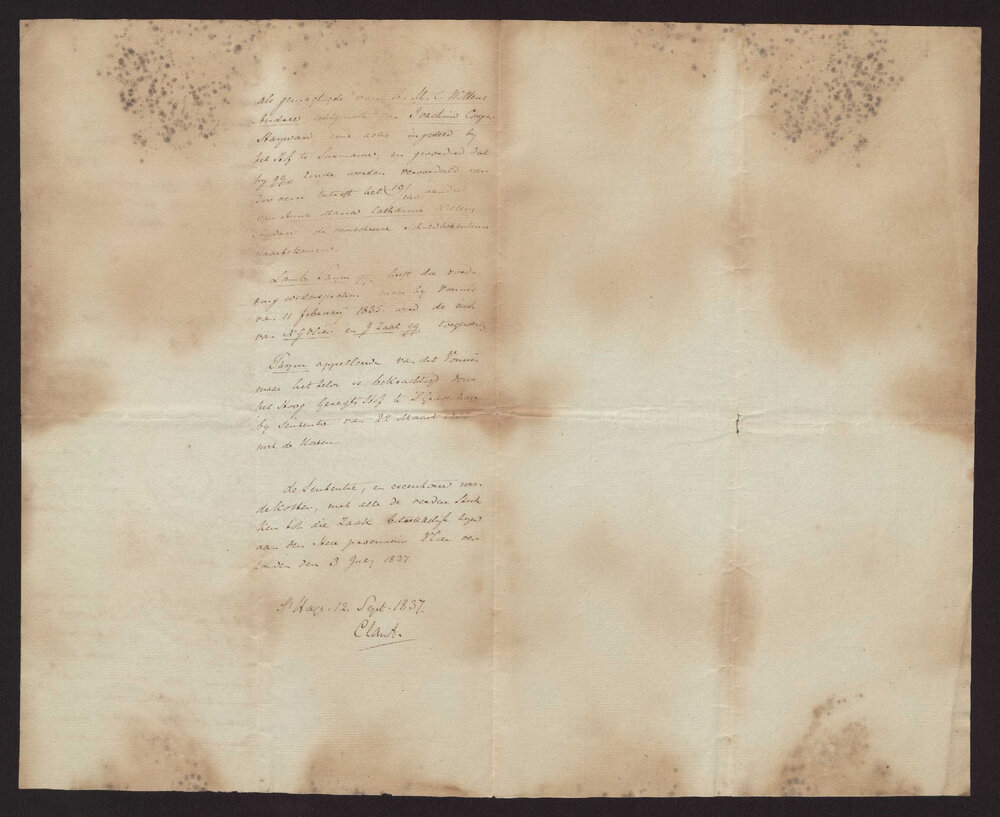 Clant, attorney for Isaac Hayward (jnr) - Statement of position in regard to certain law suits, being no. 162