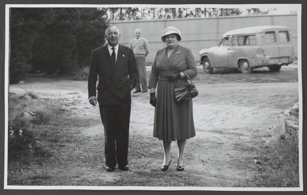 [Hon. Arthur G. Rylah, MLA, Chief Secretary for Victoria arriving for opening Winbirra Remand Centre, Winlaton]