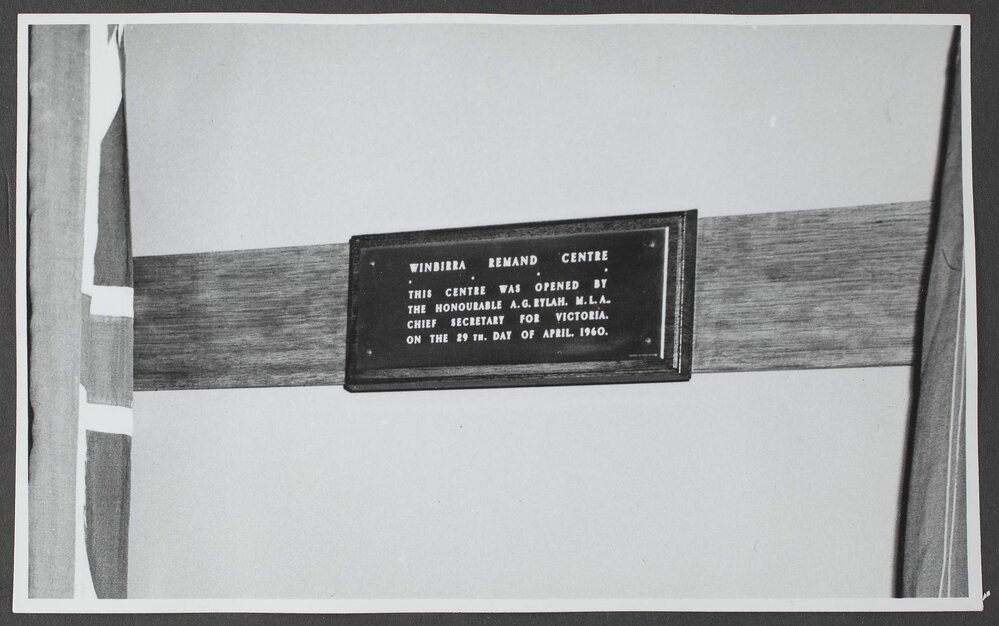 Winbirra Remand Centre [commemorative plaque]