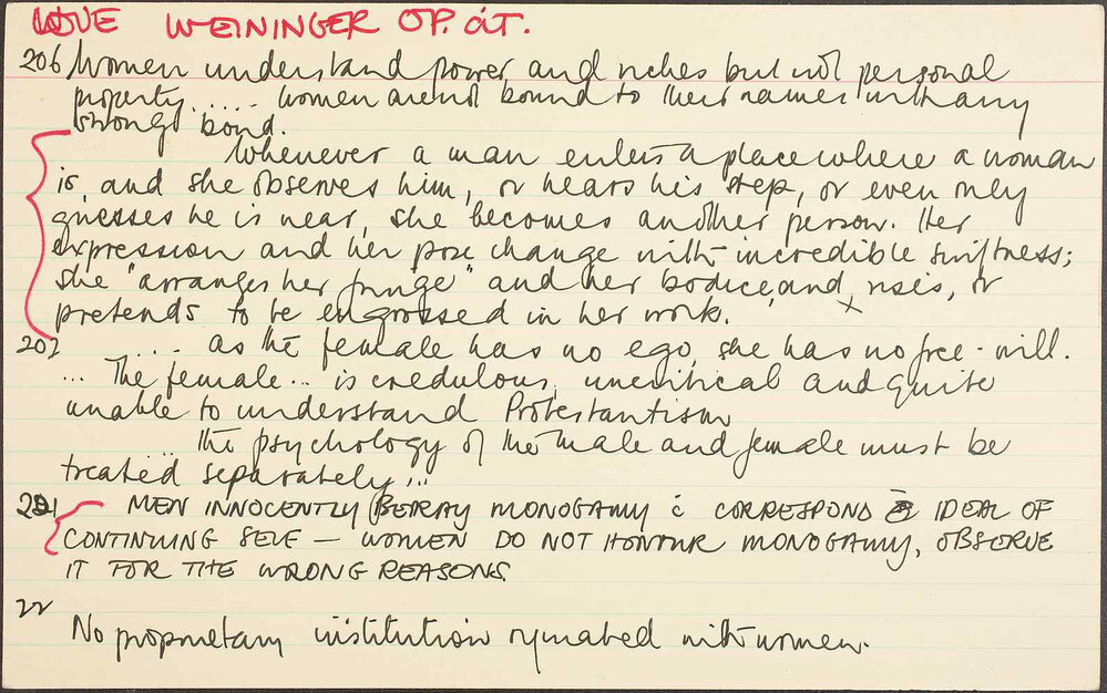 Love Weininger op.cit.