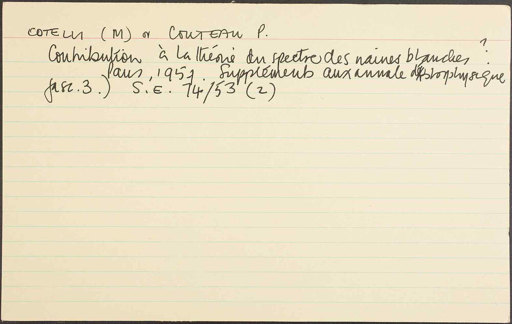 Cotelli (M) or Couteau P.