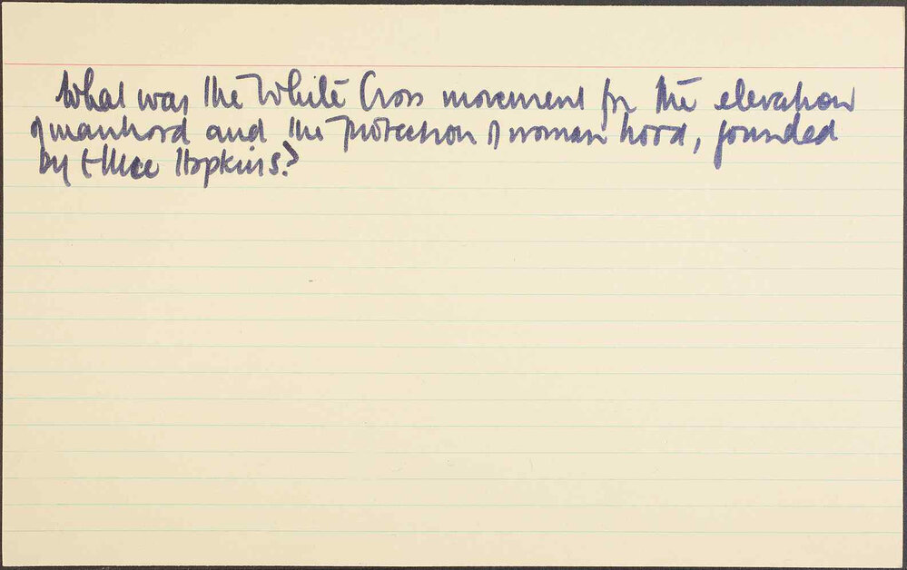 What was the White Cross&hellip;