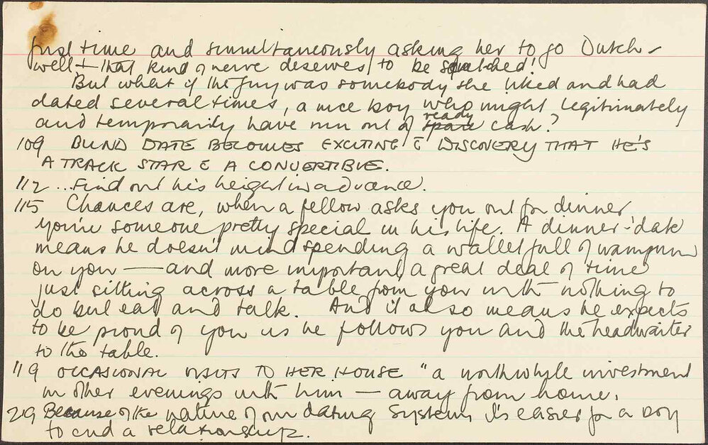 first time and simultaneously asking her to go Dutch