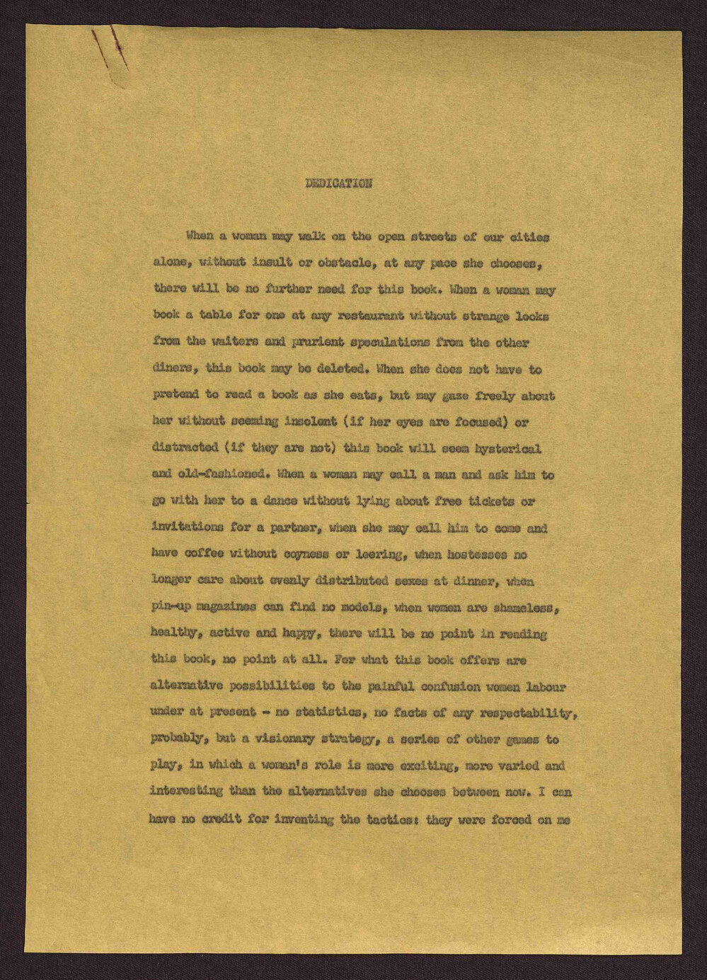 TFE [The Female Eunuch] First Draft 1969