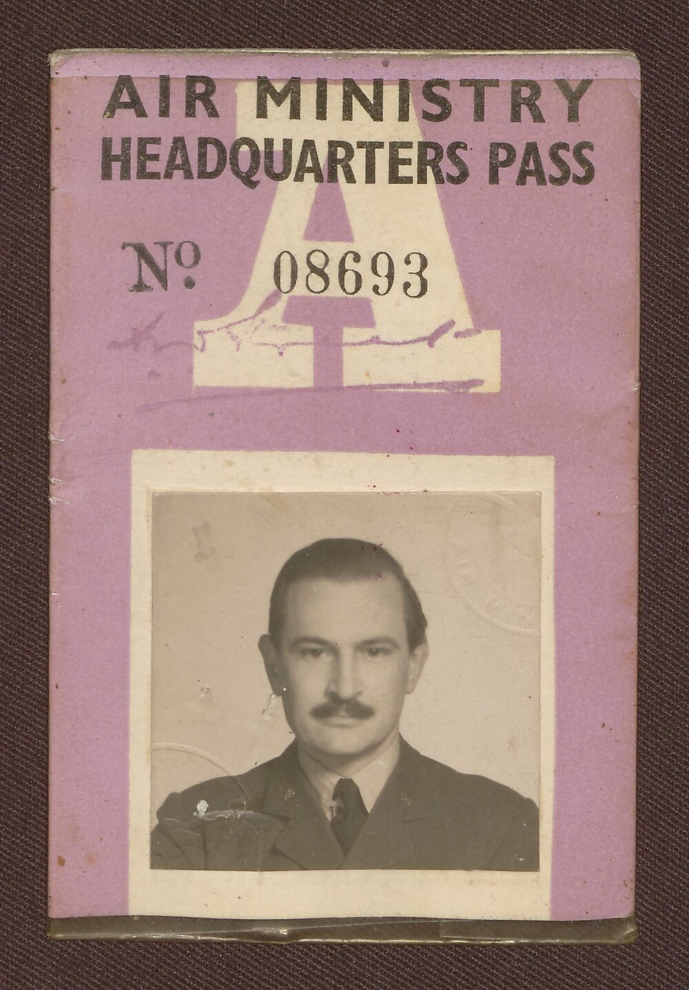 Air Ministry Headquarters Pass and Identity Card No 08693 - Oscar Oeser