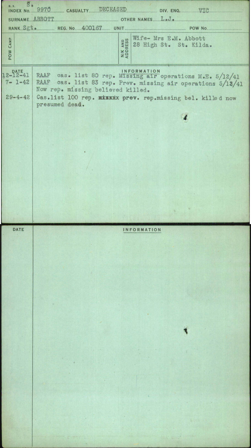 Abbott, L J, 400167