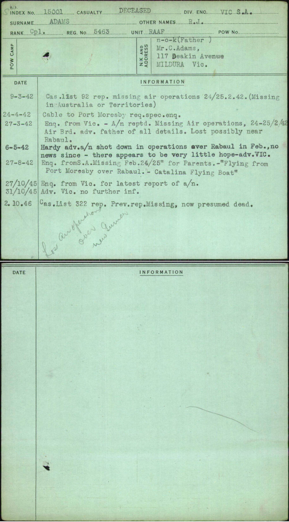 Adams, R J, 5463