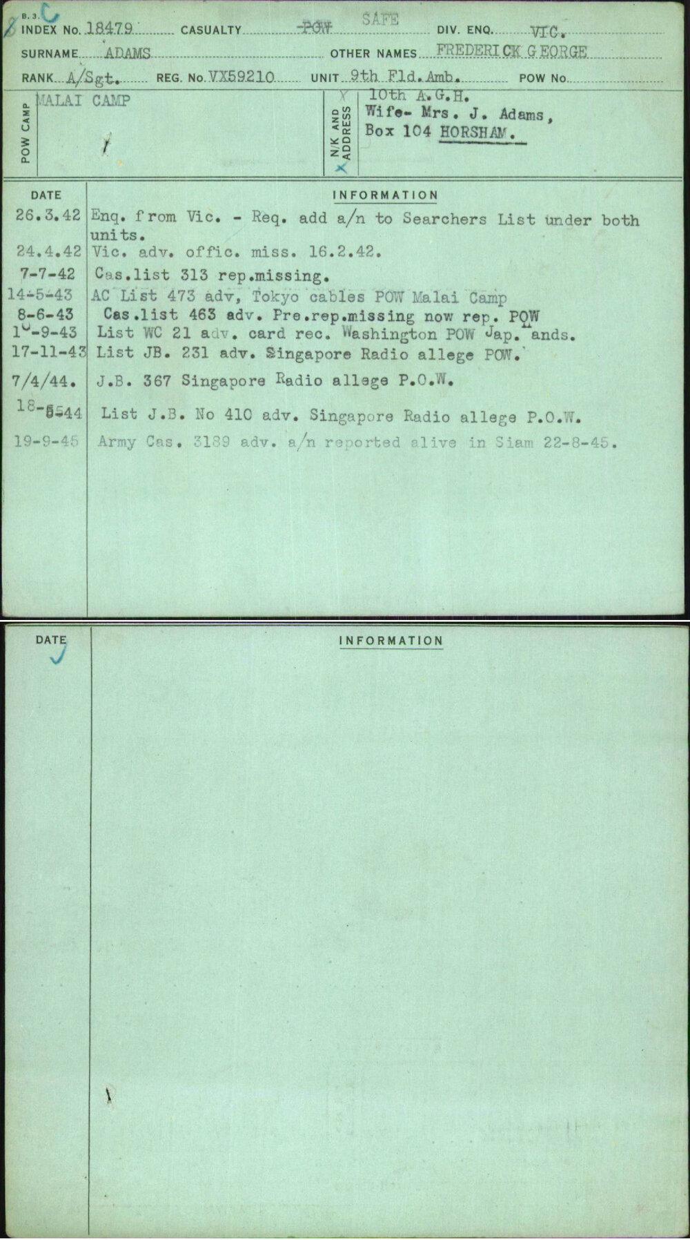 Adams, Frederick George, VX59210