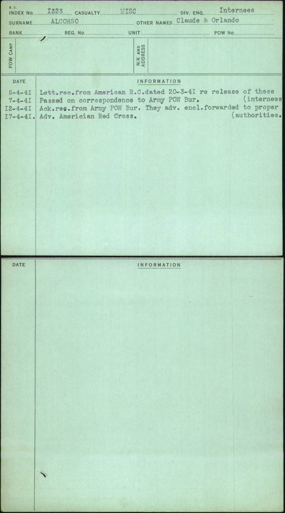 Alcorso, Claude And Orlando, [No Service Number]