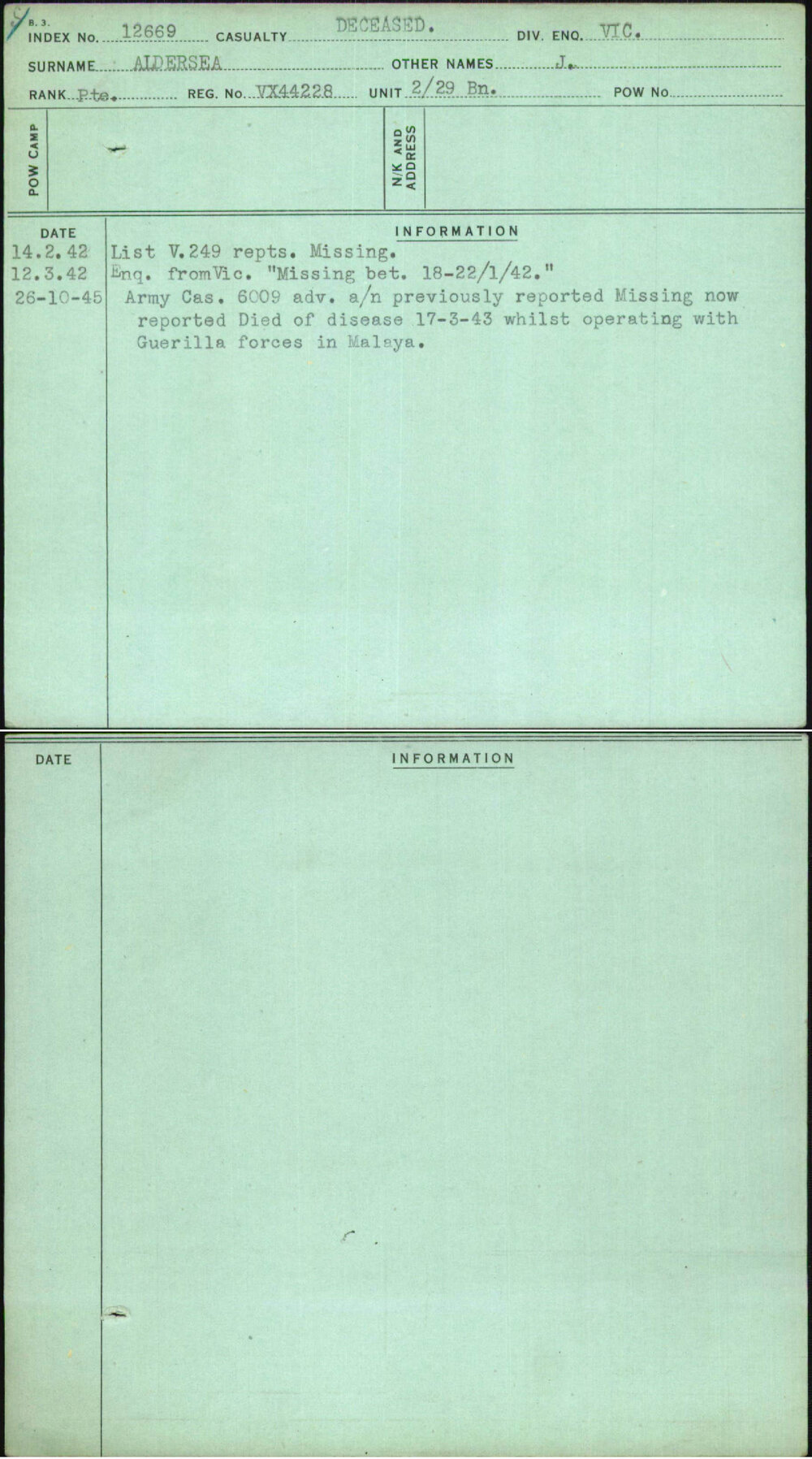 Aldersea, J, VX44228