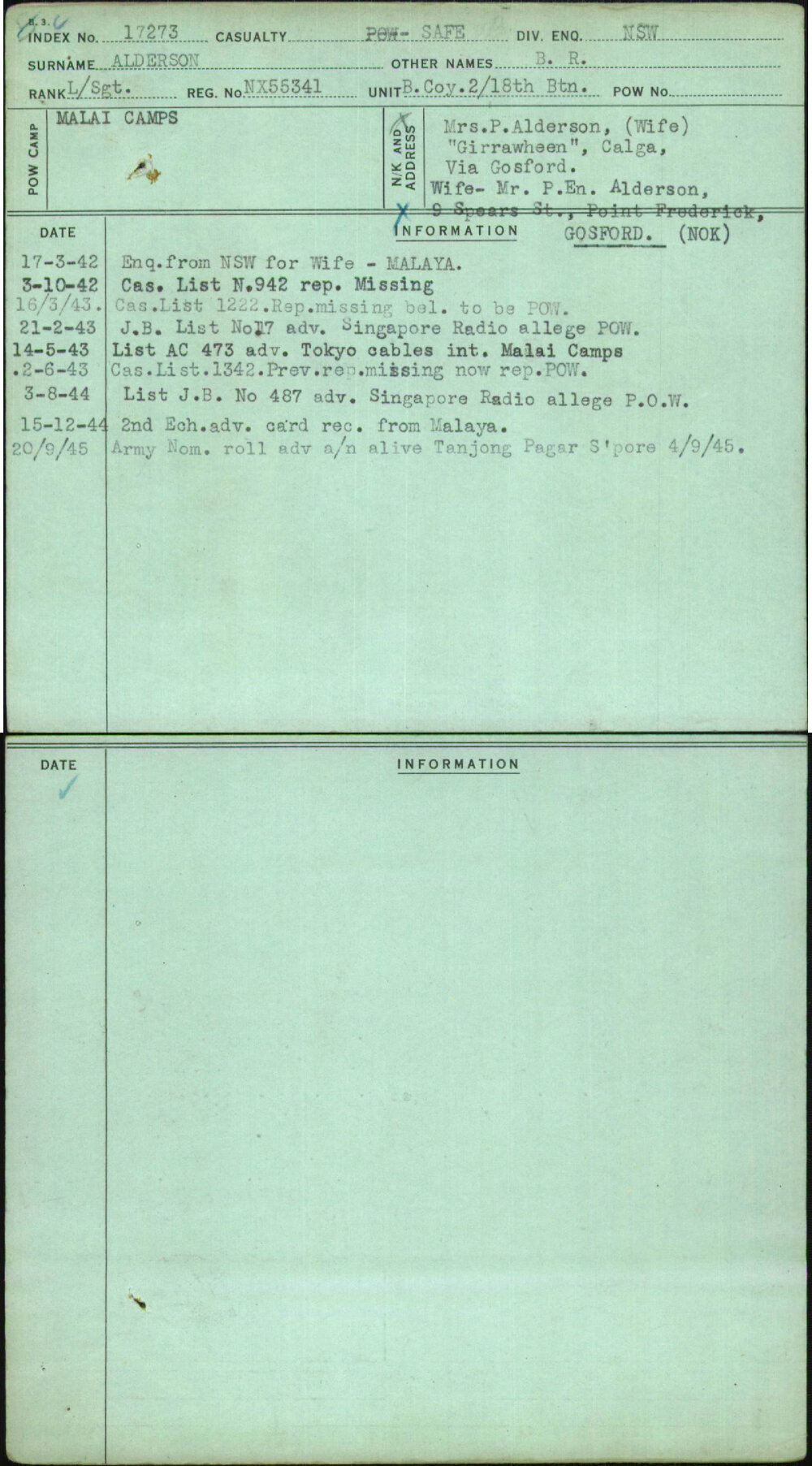 Alderson, B R, NX55341