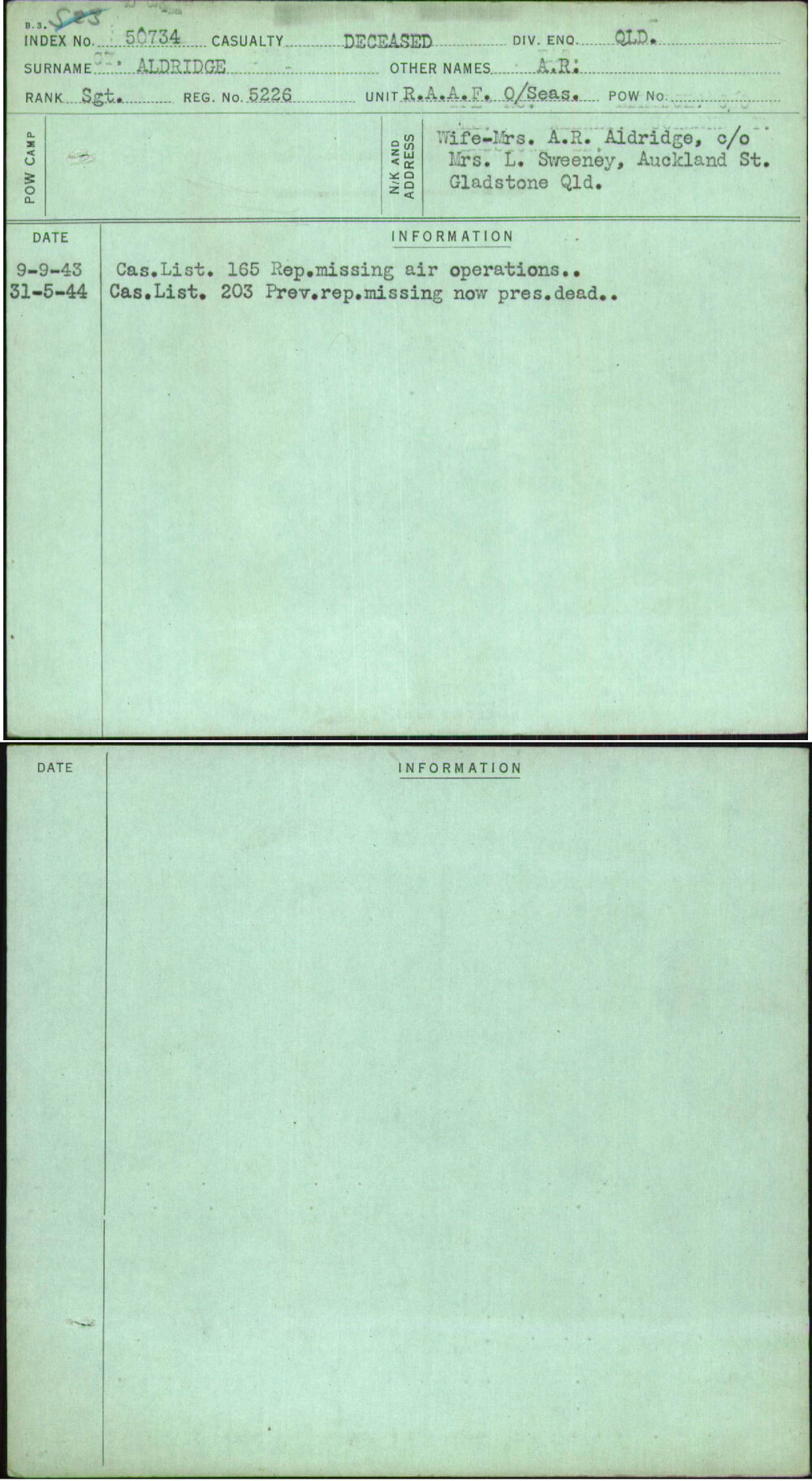 Aldridge, A R, 5226