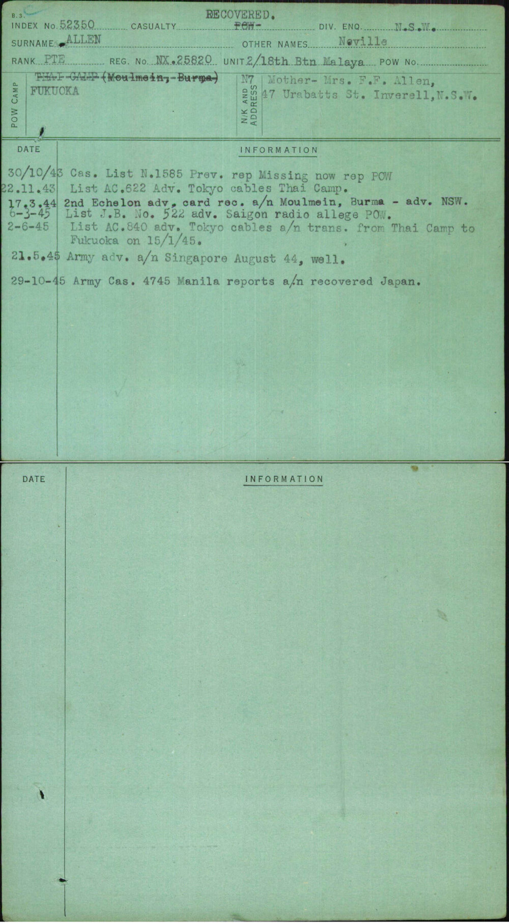 Allen, Neville, NX25820