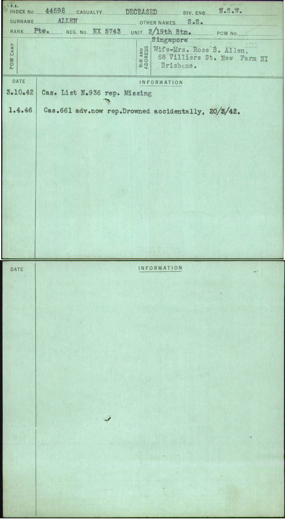 Allen, S S, NX5743