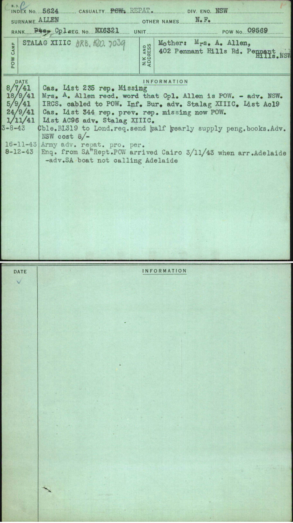 Allen, N F, NX6321