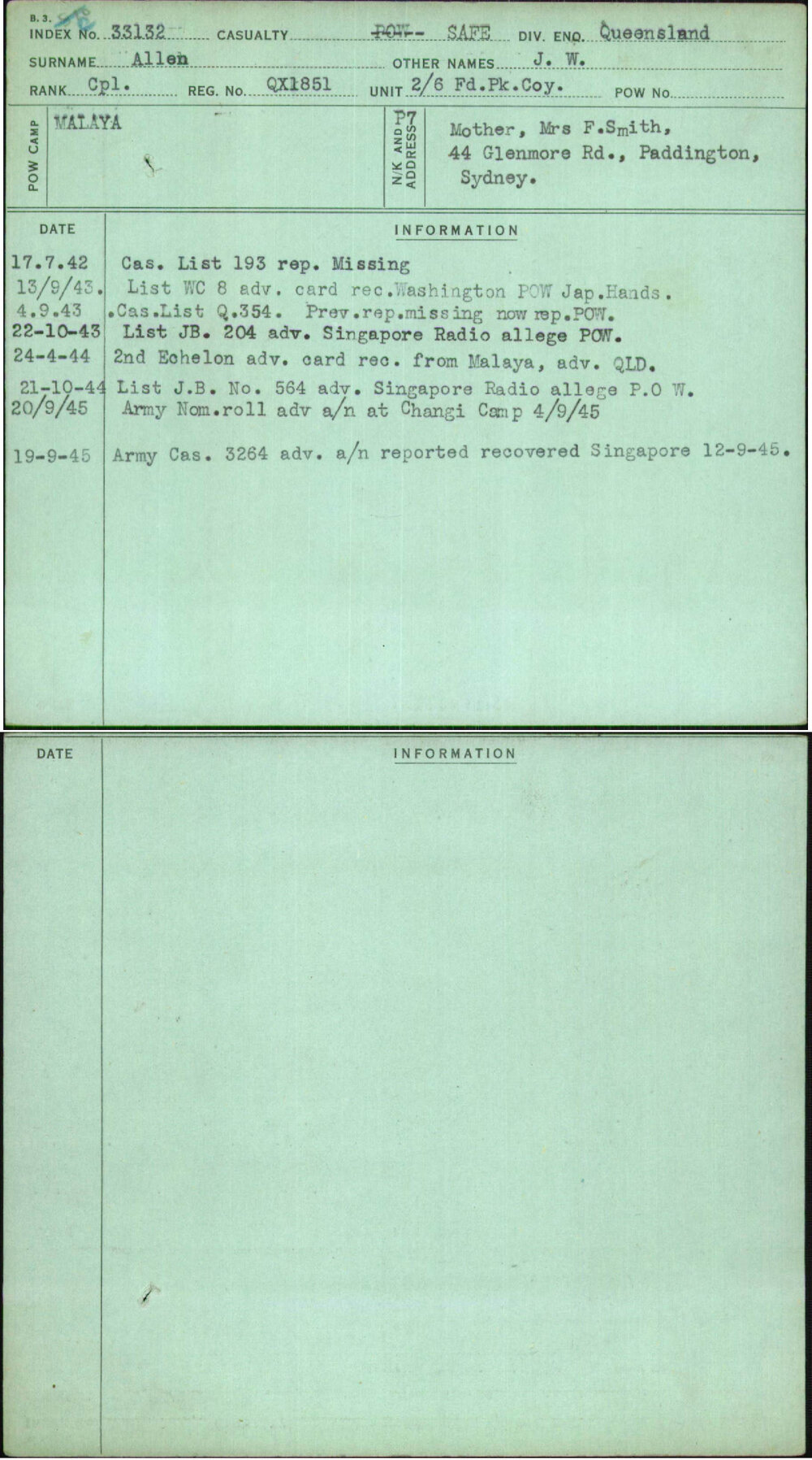 Allen, J W, QX1851