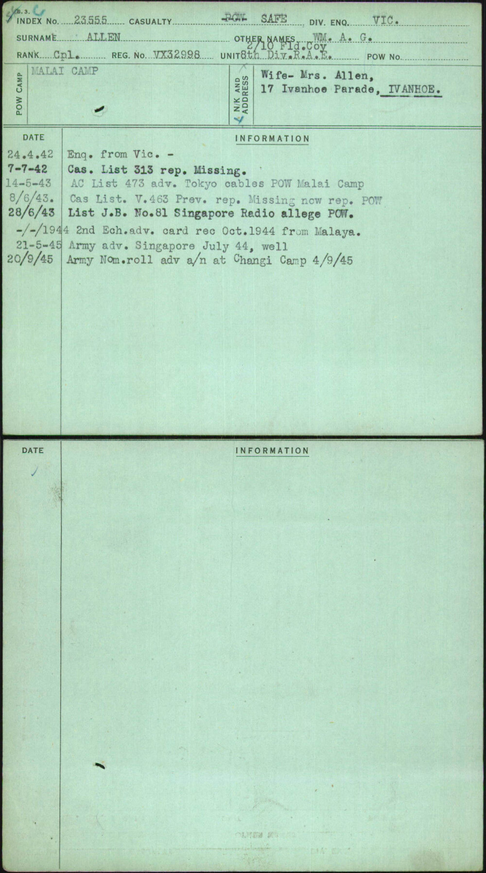 Allen, A G, VX32998