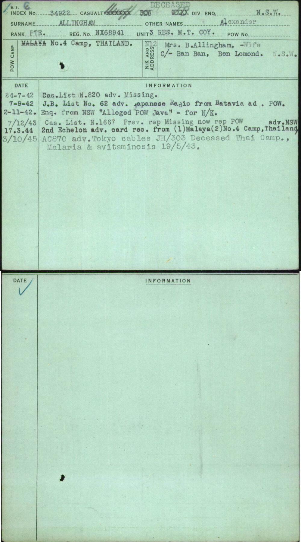 Allingham, Alexander, NX68941