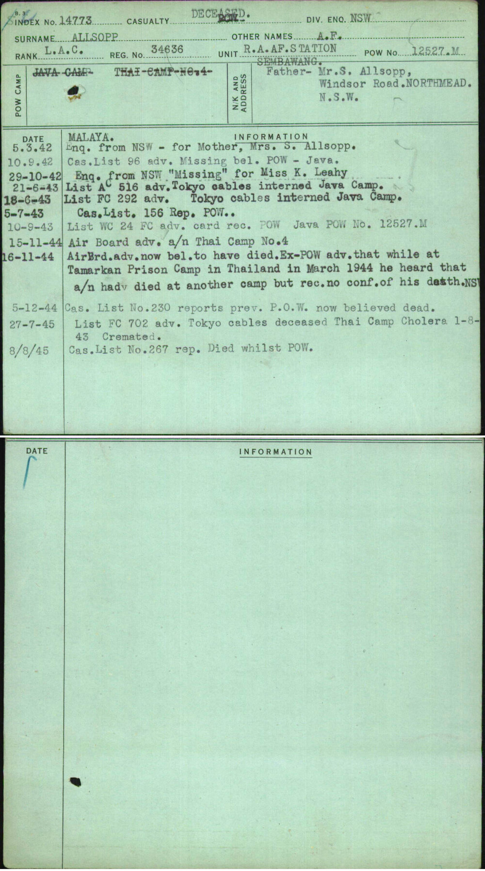Allsopp, A F, 34636