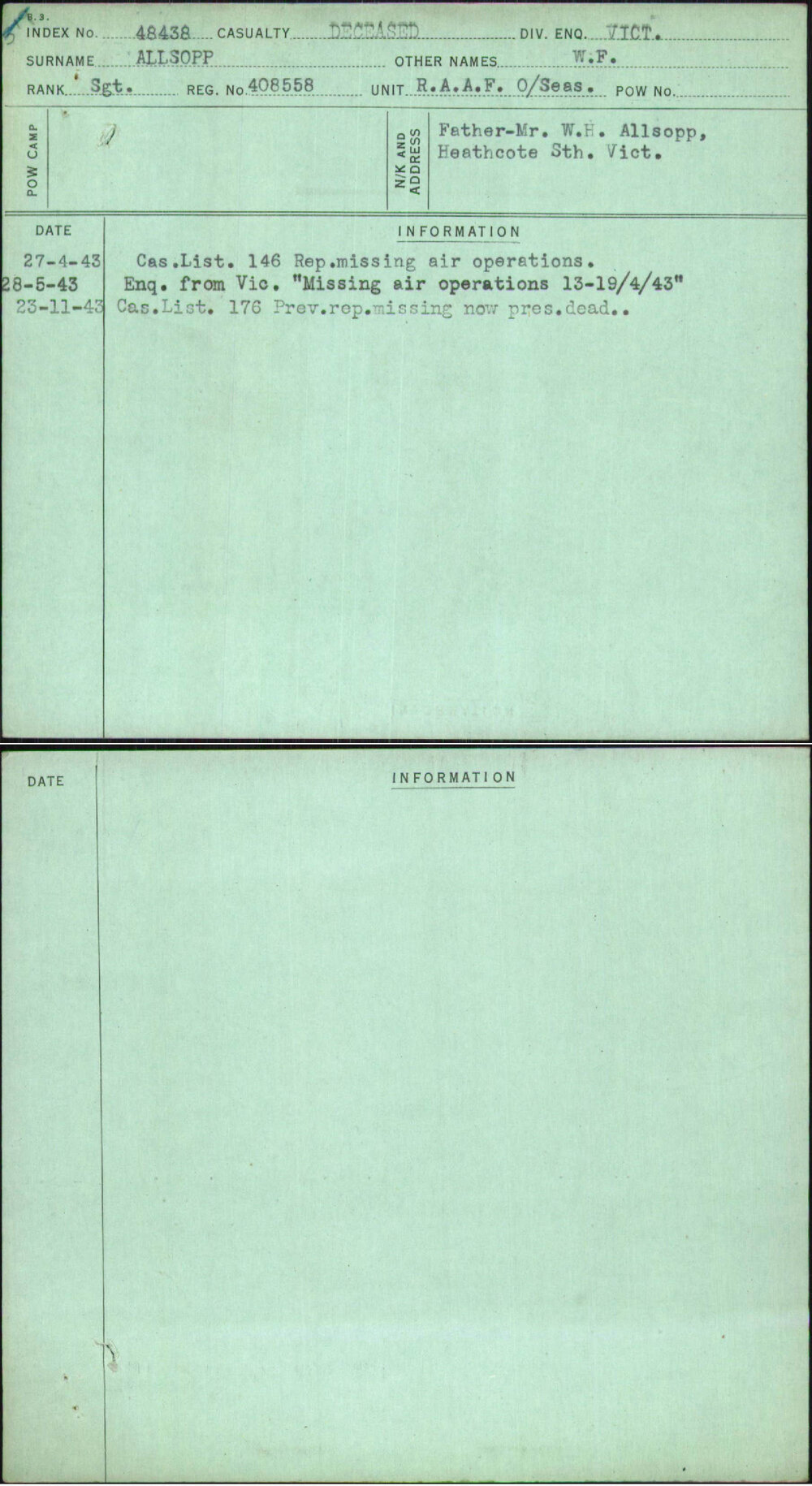 Allsopp, W F, 408558