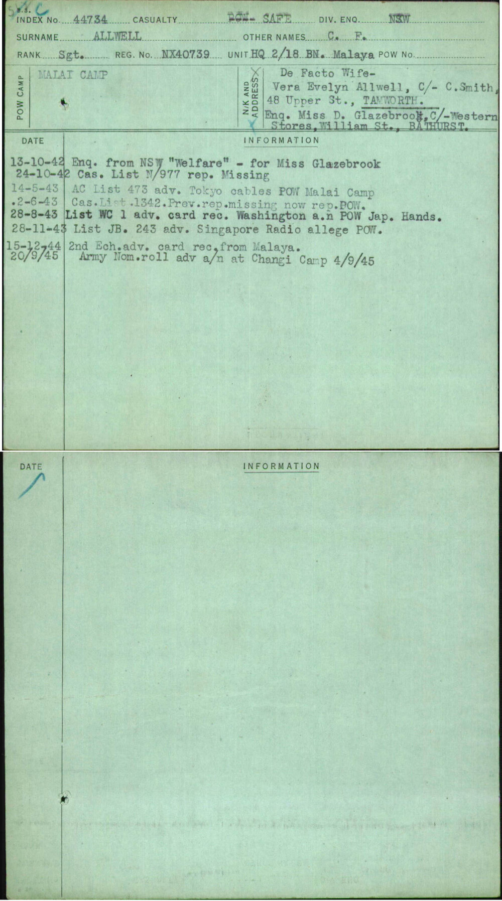 Allwell, C F, NX40739