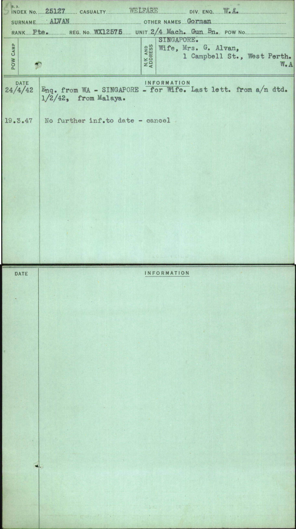 Alvan, Gorman, WX12575