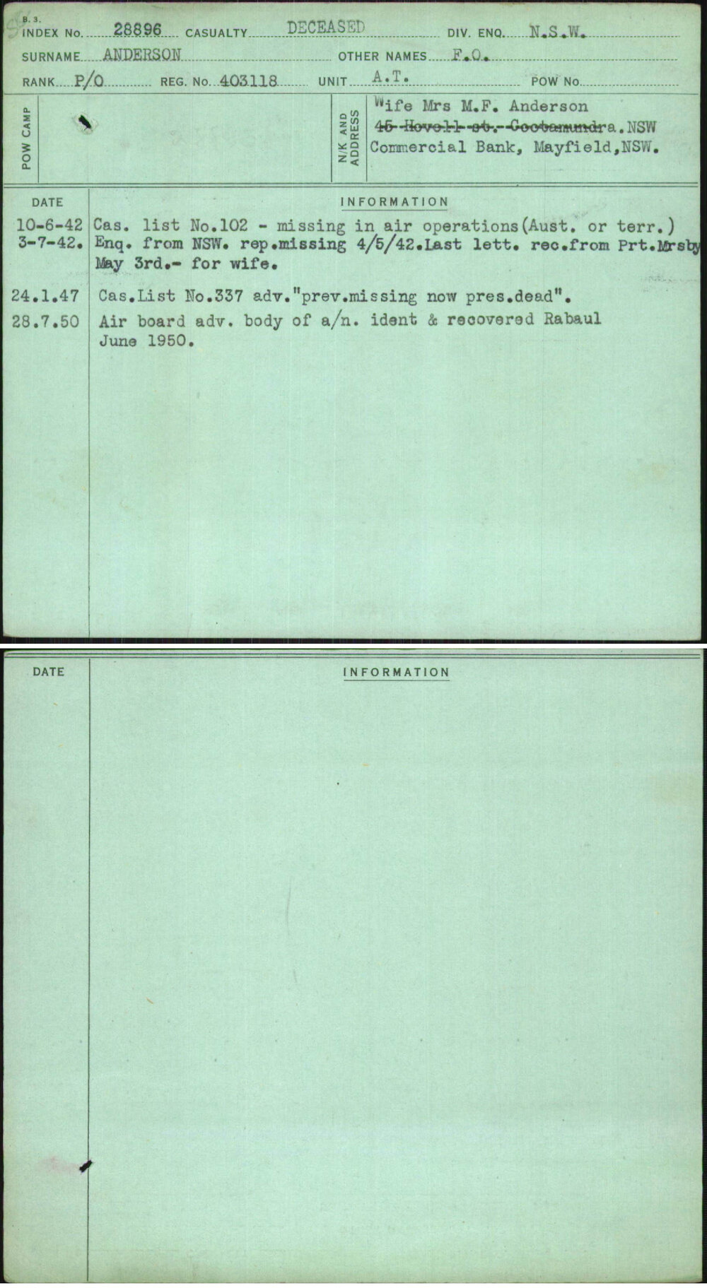 Anderson, F O, 403118