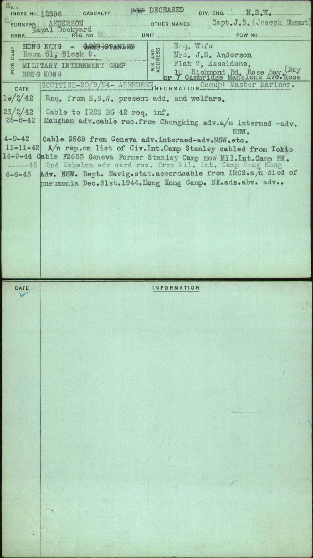 Anderson, Joseph Stewart, [No Service Number]