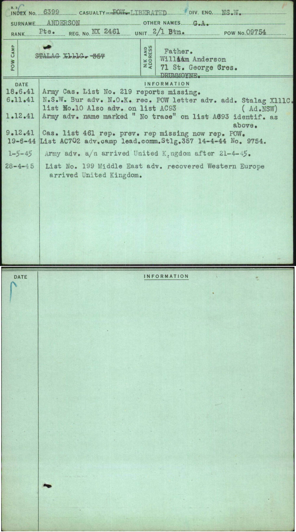 Anderson, G A, NX2461