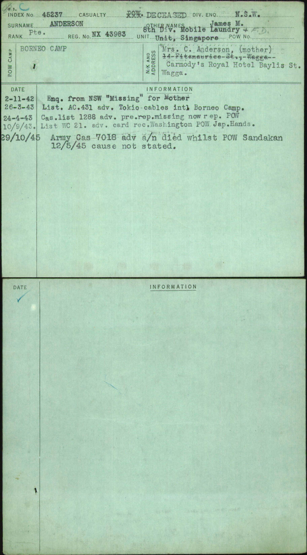 Anderson, James M, NX43983