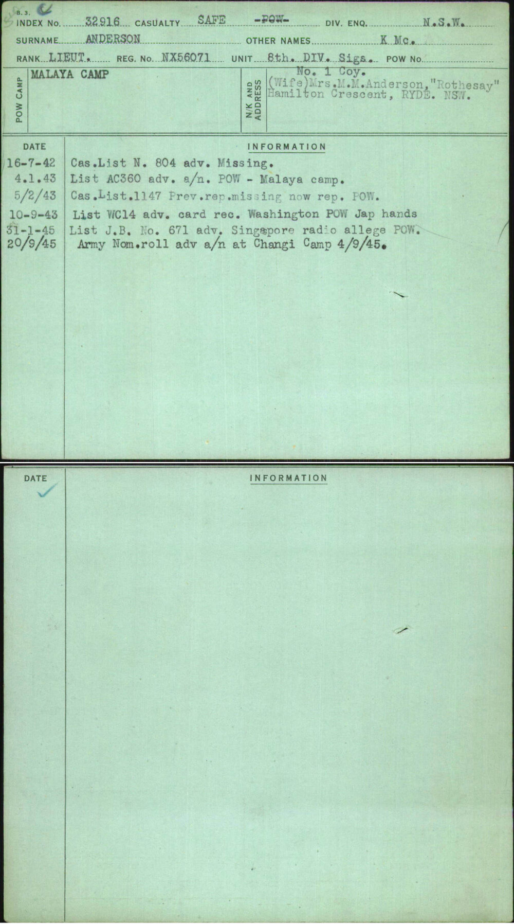 Anderson, K Mc, NX56071