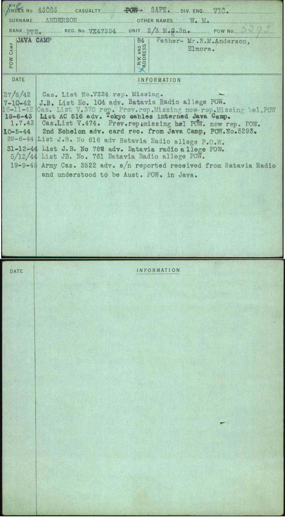 Anderson, W M, VX47394