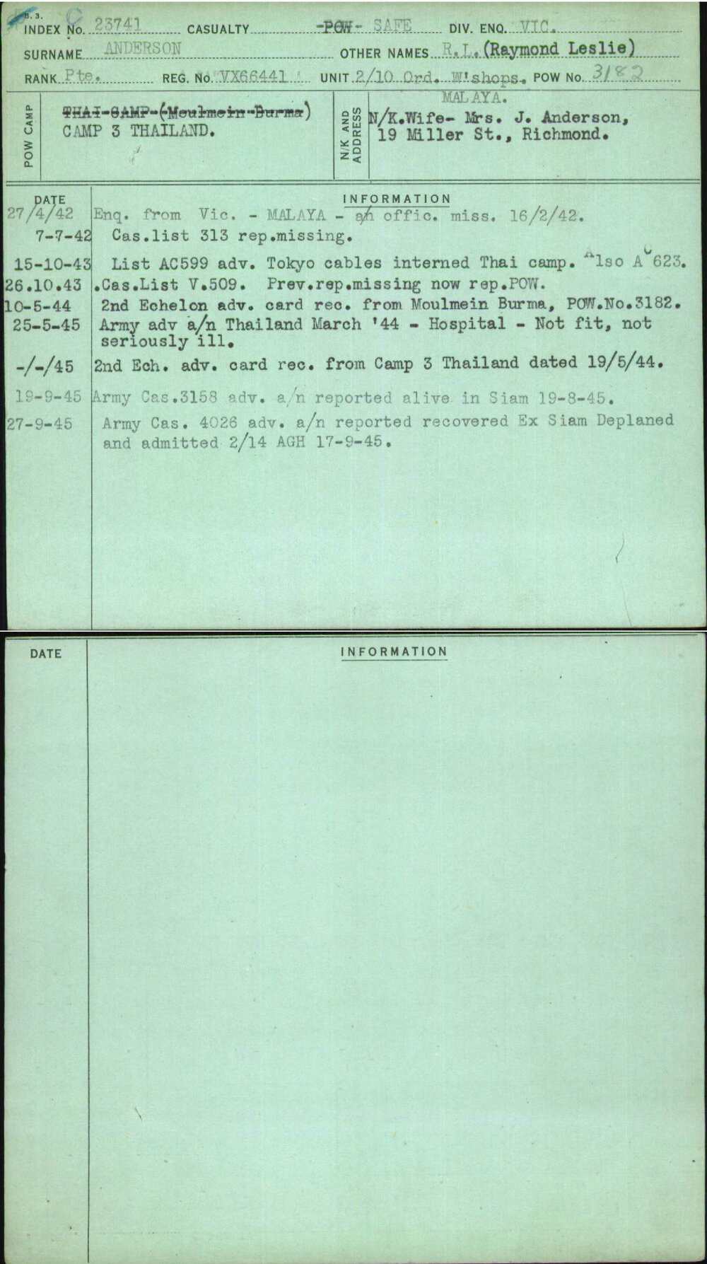 Anderson, R L (Raymond Leslie), VX66441