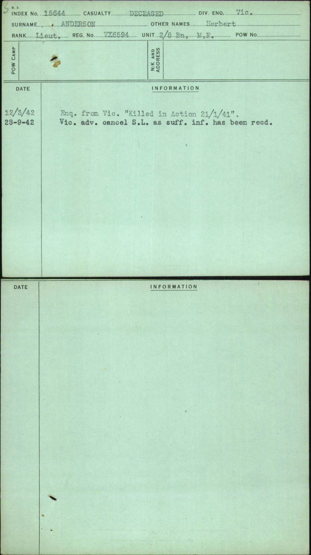 Anderson, Herbert, VX6594